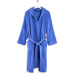 Caleffi 78226 katoen Minorca Junior badjas met capuchon voor 4-6 jaar, blauw