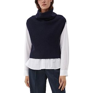 s.Oliver - Pullunder - Blauw - Relaxed Fit - Wolmix