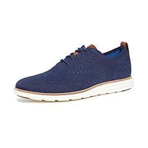 Cole Haan Originele Grand Knit Wing Tip II Sneakers voor heren, blauw navy navy ivory, 42 EU