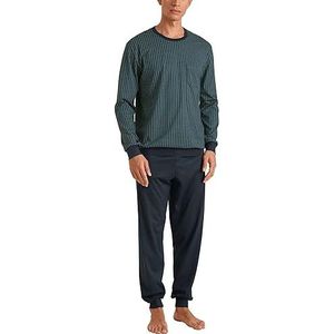 CALIDA Heren Relax Imprint pyjamaset, Deep Lagoon Green, 56