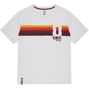 KIMOA - Burned Rainbow Striped Racing T-Shirt - T-shirt met korte mouwen voor heren en dames, T-shirt voor heren - gerecycled materiaal - S - lichtgrijs, Lichtgrijs, S