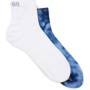 HUGO Heren 2P SH RIB TIE DYE CC korte sokken, medium blauw 427, Medium Blauw 427, M