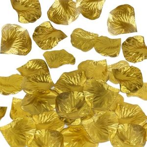 Decoraparty 100 gouden rozenblaadjes - elegante tafeldecoratie van goud voor feest, bruiloft, jubileum, viering, kamer, nep rozenblaadjes - diameter 5 cm