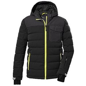 killtec Jongens Ski-jas/gewatteerde jas met capuchon en sneeuwvanger KSW 123 BYS SKI QLTD JCKT, black 128, 39663-000