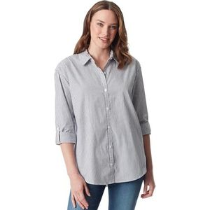 Gloria Vanderbilt Dames Amanda Monogram Shirt Button, Marine Navy Streep, S