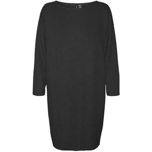VERO MODA VMBLIS 7/8 Boatneck Short Dress JRS Boo, zwart/detail: melange, S
