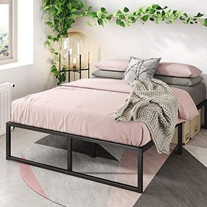 ZINUS Lorelai Bedframe van metaal, 36 cm, lattenbodem van metaal, opbergruimte onder het bed, eenvoudige montage, 80 x 190 cm, zwart