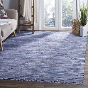 Safavieh Elena Flatweave tapijt, handgeweven katoenen tapijt in paars/multi, 152 X 243 cm