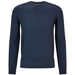 BOSS Heren Knitwear Knitted_Sweater, Dark Blue, XXXL