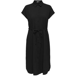 ONLY Dames Onltizana Neri Cotton S/S Dress WVN Noos midi-jurk, zwart, 3XL