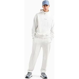 Armani Exchange Joggingbroek voor heren, katoen, French Terry Wiith Front Pleat Detail, off-white, M