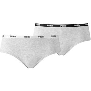 PUMA Dames PUMA Iconic kvinders undertøj (2 pakken) hipster slips, grijs/grijs, M EU, grijs/grijs, M