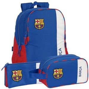 Safta Set van 3 F.C.BARCELONA 2. Apparatuur rugzak, etui en toilettas F.C.BARCELONA - rugzak, etui en toilettas, uniek design, officiële licentie van F.C.BARCELONA, Meerkleurig, ST, Klassiek