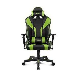 Drift DR111 -DR11BG Gaming-stoel, kunstleer, professioneel, kantelbare zitting, in hoogte verstelbaar, verstelbare armleuningen, groen/zwart