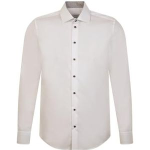 Seidensticker Zakelijk overhemd voor heren, slim fit, strijkvrij, kent-kraag, lange mouwen, 100% katoen, wit, 41