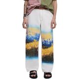 Desigual - Lange Broek - Multicolor - Wide Leg - Alpenlandschapstijl