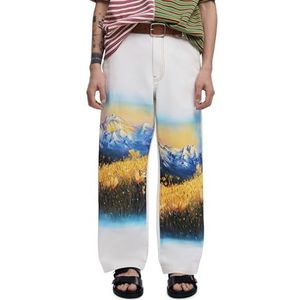 Desigual - Lange Broek - Multicolor - Wide Leg - Alpenlandschapstijl