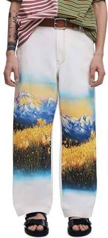 Desigual - Lange Broek - Multicolor - Wide Leg - Alpenlandschapstijl