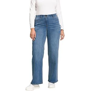 Ulla Popken Brede jeansbroek voor dames, Denim Blauw, 33W x 30L