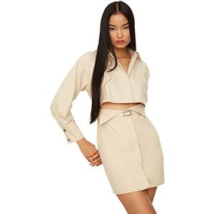 Trendyol Cocktailjurk voor dames, met cut-out in steen-riem, maat 32