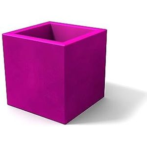 Kloris Moderne kubusplant, vierkant, ELLENICO 45 polyethyleen, kleur: violet fuchsia, totale inhoud: 45 x 45 cm, hoogte en diepte: 45 cm. Made in Italy
