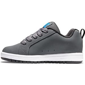 DC Shoes Court Graffik-Leather Shoes for Kids Sneakers voor heren, donkergrijs/zwart, 32 EU