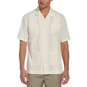 Cubavera Heren Camp Kraag Geborduurd Guayabera Shirt, Ivoor, XXL