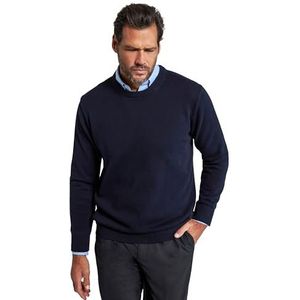 JP 1880 Heren grote maten grote maten Menswear L-8XL trui, ronde hals, JP1880-stick, katoen 708261, donkermarine, XXL