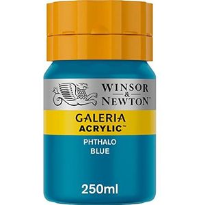 Winsor & Newton 2137516 Galeria acrylverf, hoge pigmentatie, lichtecht en verouderingsbestendig, romige vloeiende consistentie - 250ml Pot, Phthalo Blue