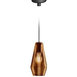 Homemania Hanglamp olijf, zwart, koper van glas, 13 x 13 x 27,4 cm, 1 x E27, max. 57 W, 1050 lm, 2700 K, 220-240 V