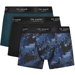 Ted Baker Heren Trunks (Pack van 3), Botanische Tuin/Zwart/Zwarte Houndstooth, S