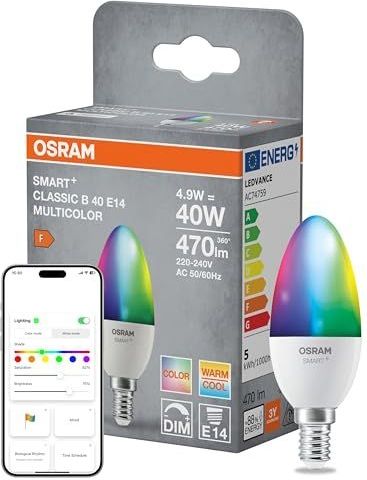 Osram - SMART+ MATTER CLASSIC - Verlichtingsmiddel - Multicolour - E14 - 4,9W - Dimbaar