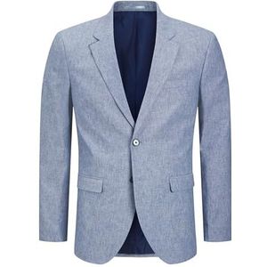 Blazer - Lichtgrijs - 52% Linnen 45% Katoen 3% Elastaan - Slim Fit