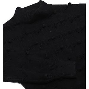 faina Dames golvende modieuze gebreide trui met golvende hals ZWART maat XS/S, zwart, XL