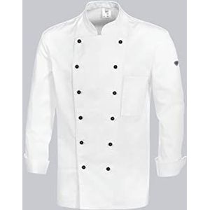 BP Gourmet 1500-130-21 koksjas (knopen niet inbegrepen) - lange mouwen - slanke pasvorm - maat: 110 - kleur: wit