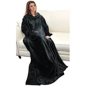 Catalonia TV-deken met mouwen en zakken, wollig, zacht en warm, behaaglijke, draagbare, professionele full-body deken om aan te trekken, voor de winter, voor vrouwen en mannen, als cadeau, 185 x 130
