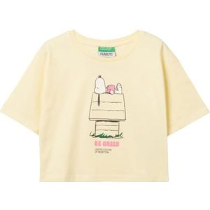 United Colors of Benetton T-shirt voor meisjes en meisjes, Geel, 170