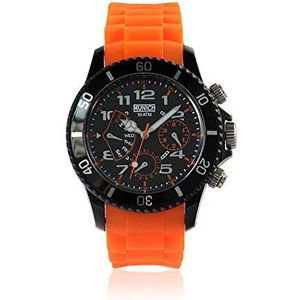 Munich Analoog quartz horloge voor volwassenen, uniseks, met siliconen band MU+119,5 A, Oranje., armband