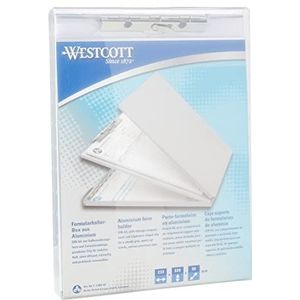 Westcott E-17002 00 Formulierhouder box van aluminium, DIN A4, met opbergvak en tussenplank, bovenaan openend