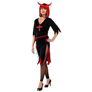 Folat 23734 Damesjurk, voor Halloween, S/M, zwart/rood
