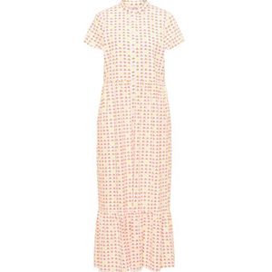 MAHISHA Dames maxi-jurk met allover-print 19323122-MA01, oranje, S, Maxi-jurk met allover-print, S