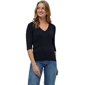 Peppercorn Tana V-hals Halve Mouw Rib Pullover | Zwarte Truien Voor Vrouwen UK | Lente Dames Truien | Maat XL