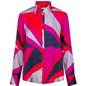 Seidensticker Damesblouse, modieuze blouse, regular fit, hemdblousekraag, lange mouwen, 100% viscose, rood, 36