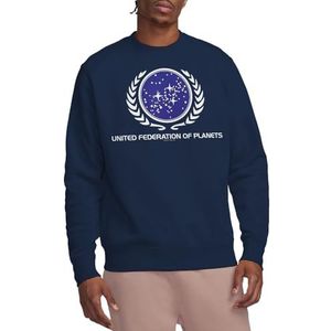 Star Trek United Federation Logo Crew Sweatshirt, Navy, Medium, marineblauw, M