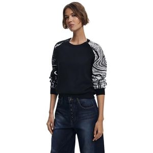 Desigual - Round Neck Long Sleeve Knitwear - Zwart