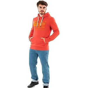 Superdry Vintage VL Neon Hood Sweatshirt met capuchon voor heren, Rood - Oranje, S