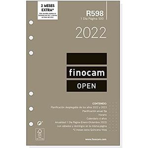 Finocam - Jaarnavulling 2022 1 dag, januari 2022 tot december 2022 (12 maanden) 500-117 x 181 mm, open Spaans.