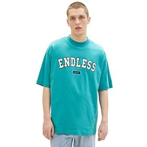 TOM TAILOR Denim Heren 1036451 T-shirt, 31044-Deep Turquoise, XS, 31044 - Deep Turquoise, XS