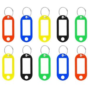 Westcott E-10655 00 Sleutelhangers, 10 stuks, 10 stuks, robuuste hangers om te beschrijven met verwisselbare etiketten, met metalen ring en in verschillende kleuren