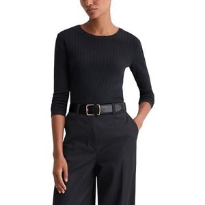 Slim fit shirt met lange mouwen van een mix van katoen en modal